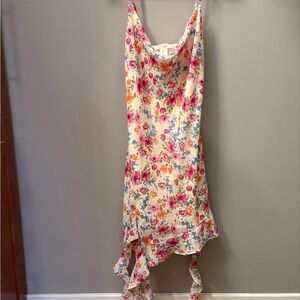 Jessica Simpson Floral Asymmetrical Dress - Pink, Orange, Blue